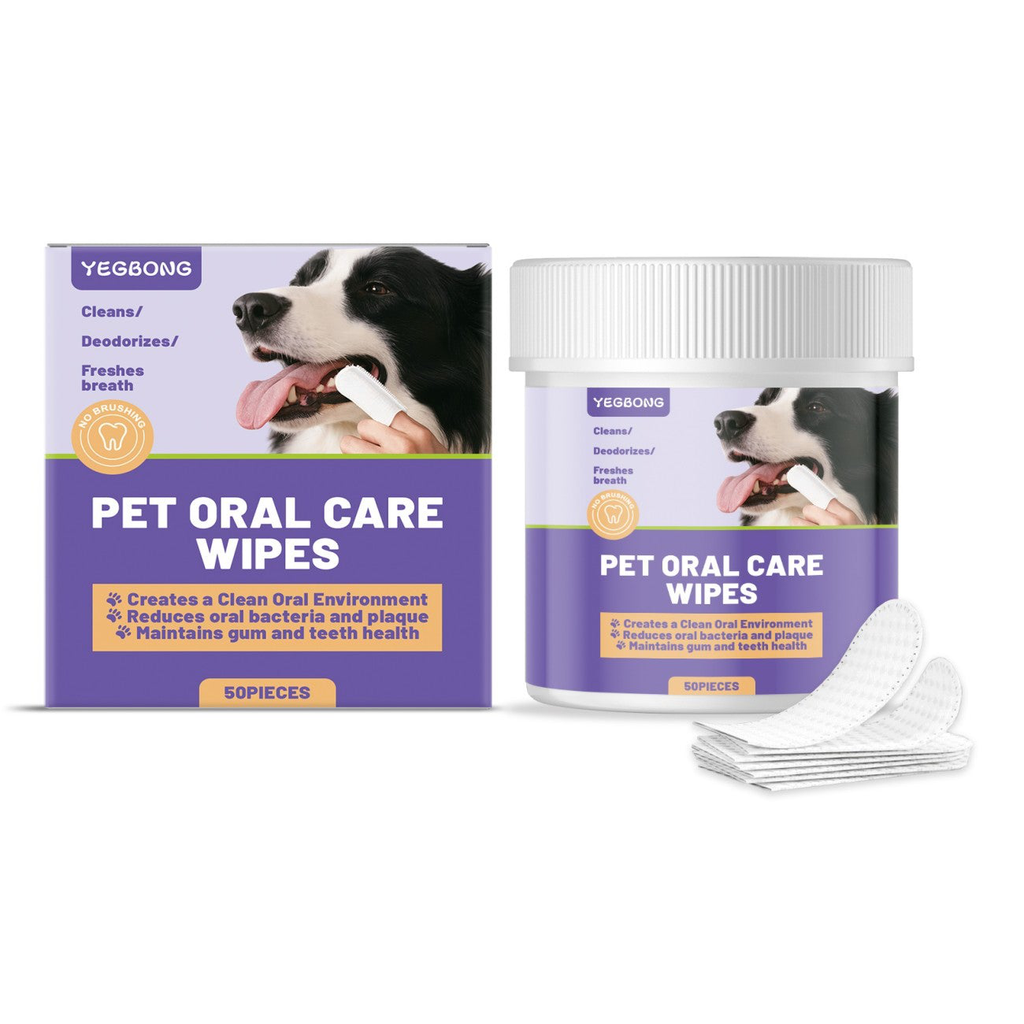 Pet oral care finger wipes, box and tub