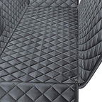 Close-up of the car seat cover's diamond quilting and its zip